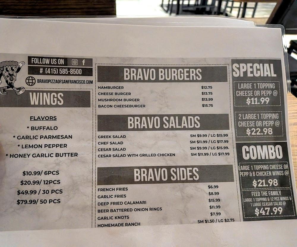 Bravo Pizza Menu image 1